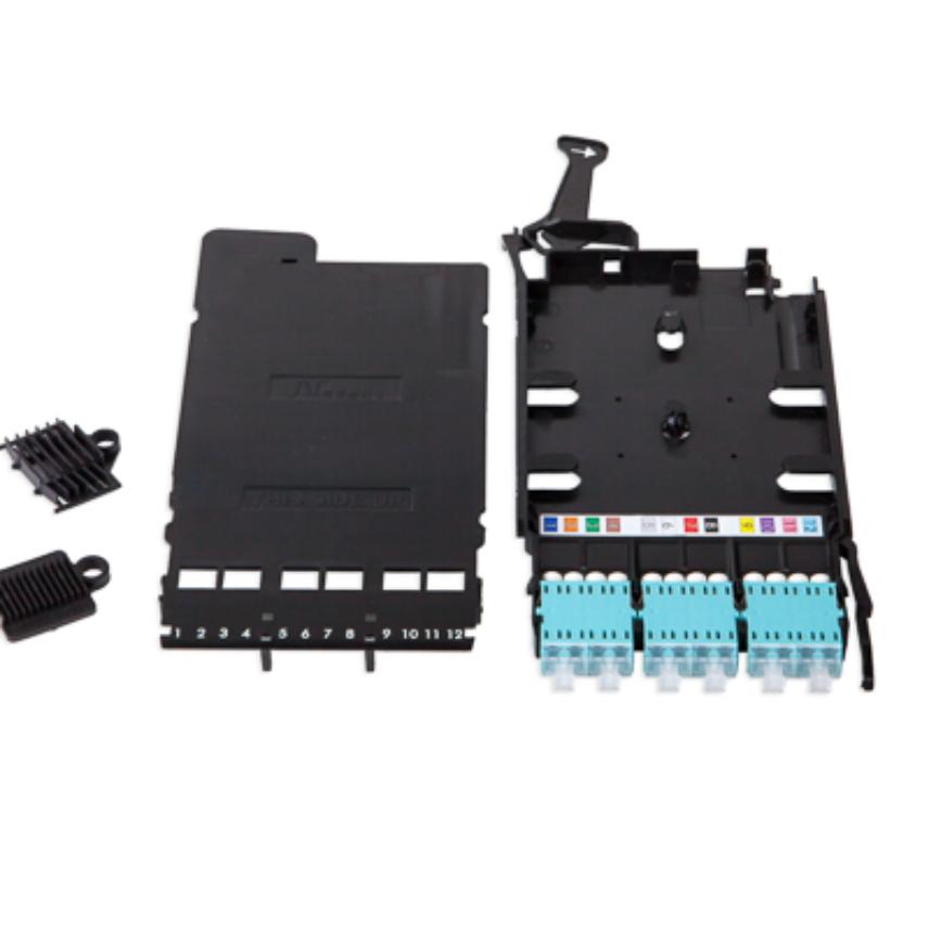 LANmark-OF ENSPACE Adaptor Module 12 LC Multimode Aqua Shutters Integrated