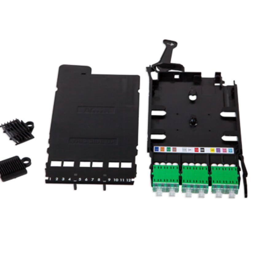 LANmark-OF ENSPACE Adaptor Module 12 LC/APC Singlemode Green Shutters Integrated