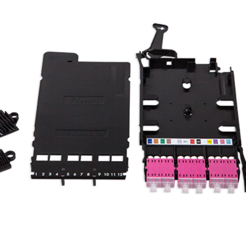 LANmark-OF ENSPACE Adaptor Module 12 LC Multimode Violet Shutters Integrated
