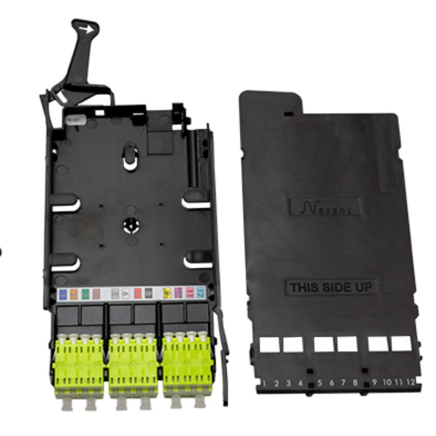 LANmark-OF ENSPACE Adaptor Module 12 LC Multimode Lime Green Shutters Integrated